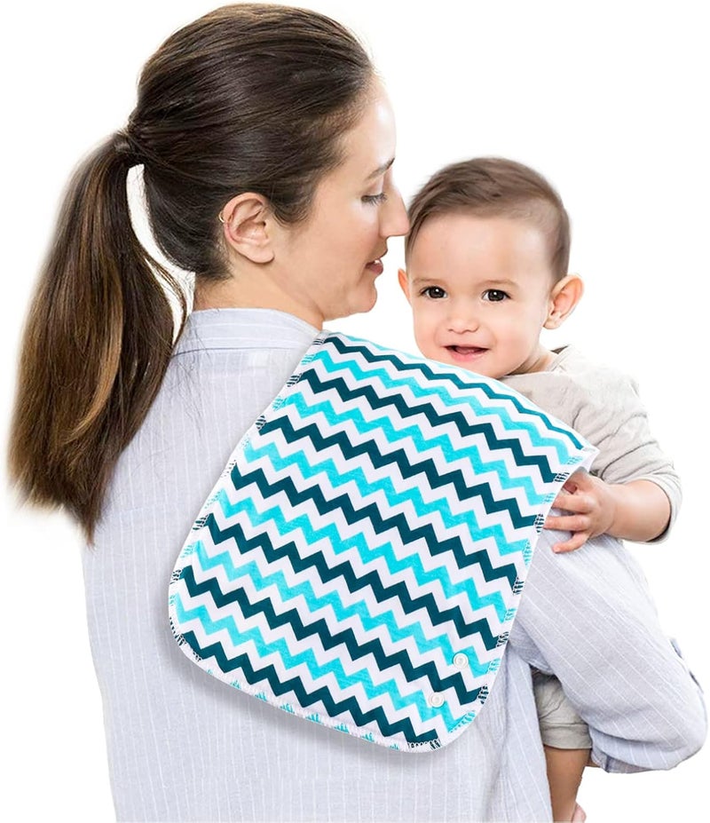 Benoxine 2-in-1 Burp Cloths and Baby Bibs - 6 Pack Large Super Absorbent Soft Cotton Burping Cloths for Spit Up, 3 Layers Thick Baby Burp Rags for Girls & Boys - Image 4
